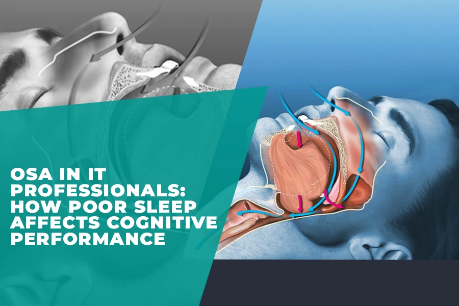 Obstructive sleep apnea airway blockage affecting cognitive performance in IT professionals