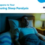 Man experiencing sleep paralysis in bed at night