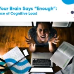 Stressed person experiencing mental overload and difficulty concentrating